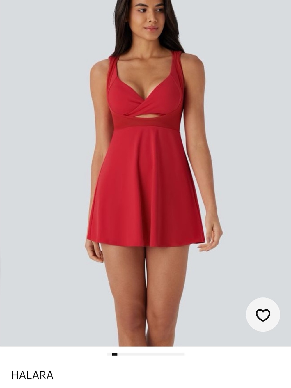 New HALARA Bright Red V-Neck Strappy Mini Dress
